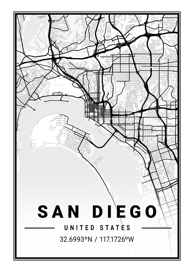 San Diego Light City Map