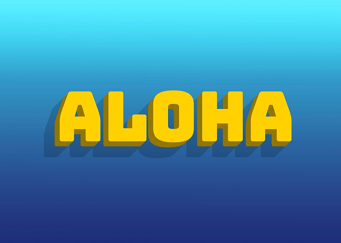 Greeting series word aloha