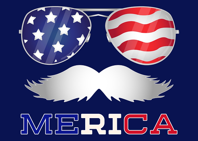 Merica Mustache Sunglasses