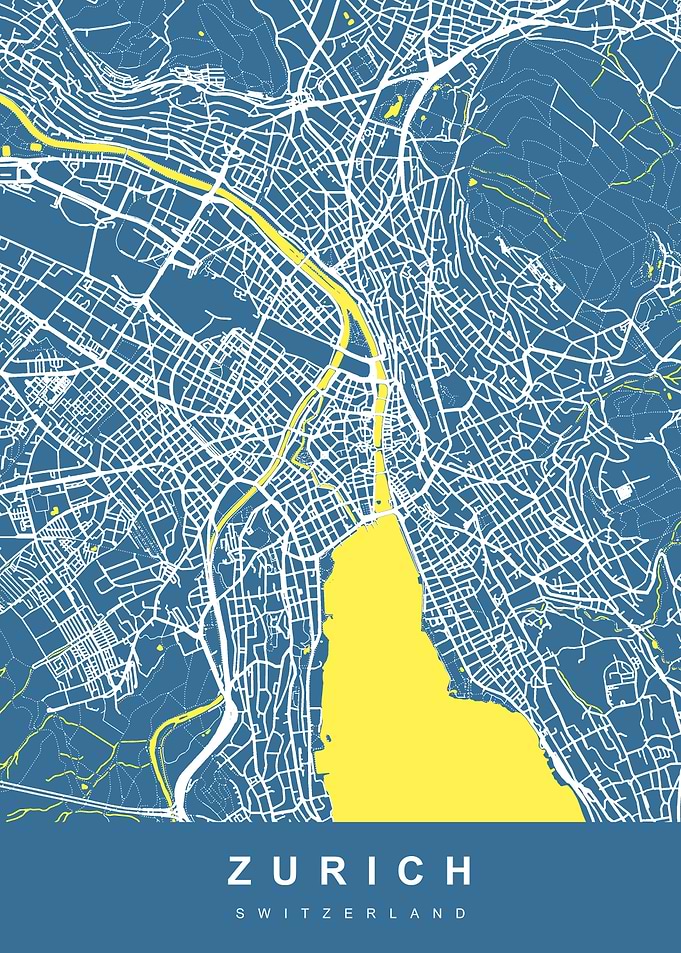 Map Zurich Switzerland