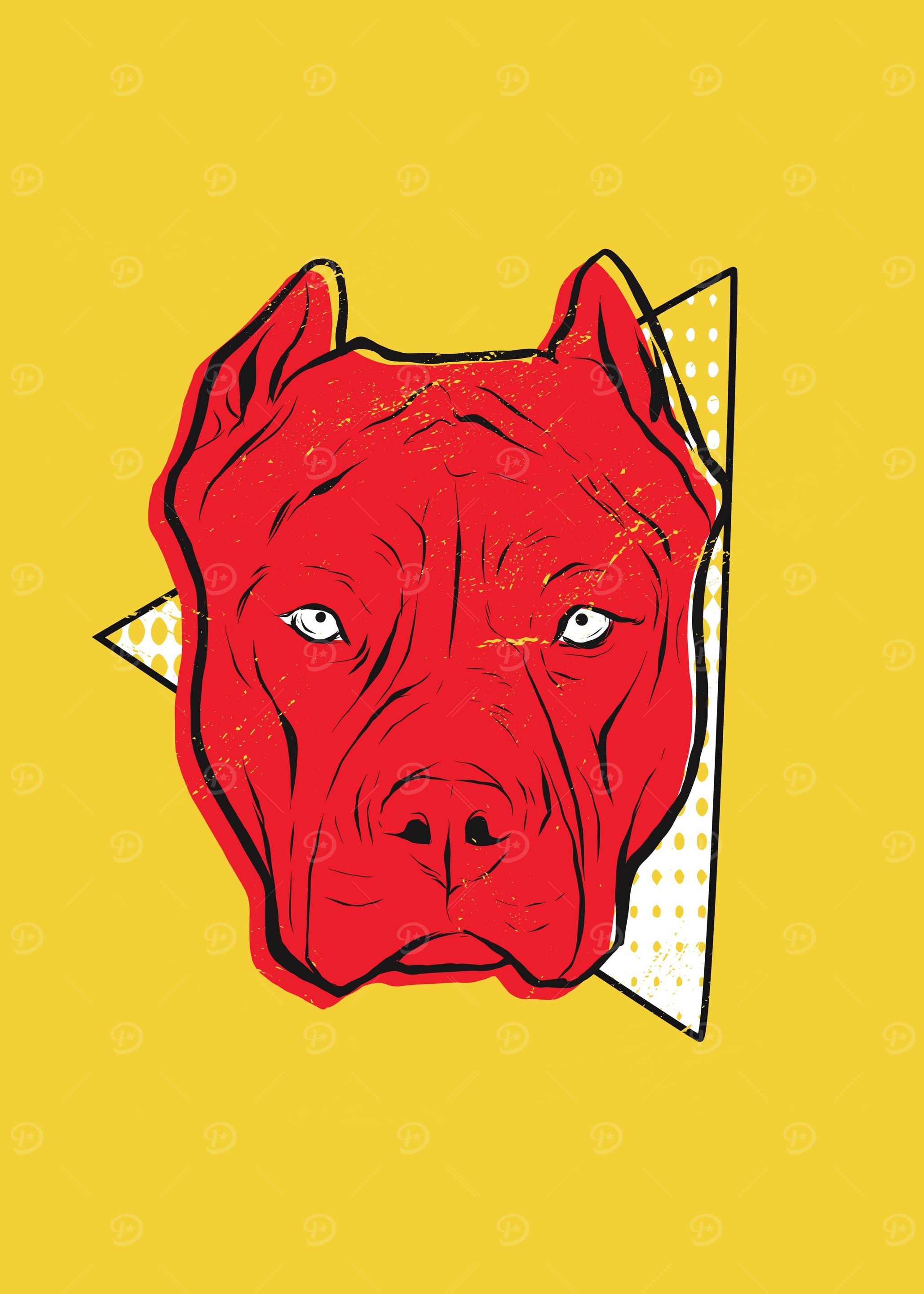 of angry pit bull