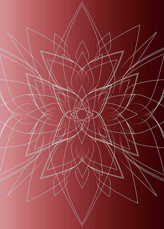Red floral mandala
