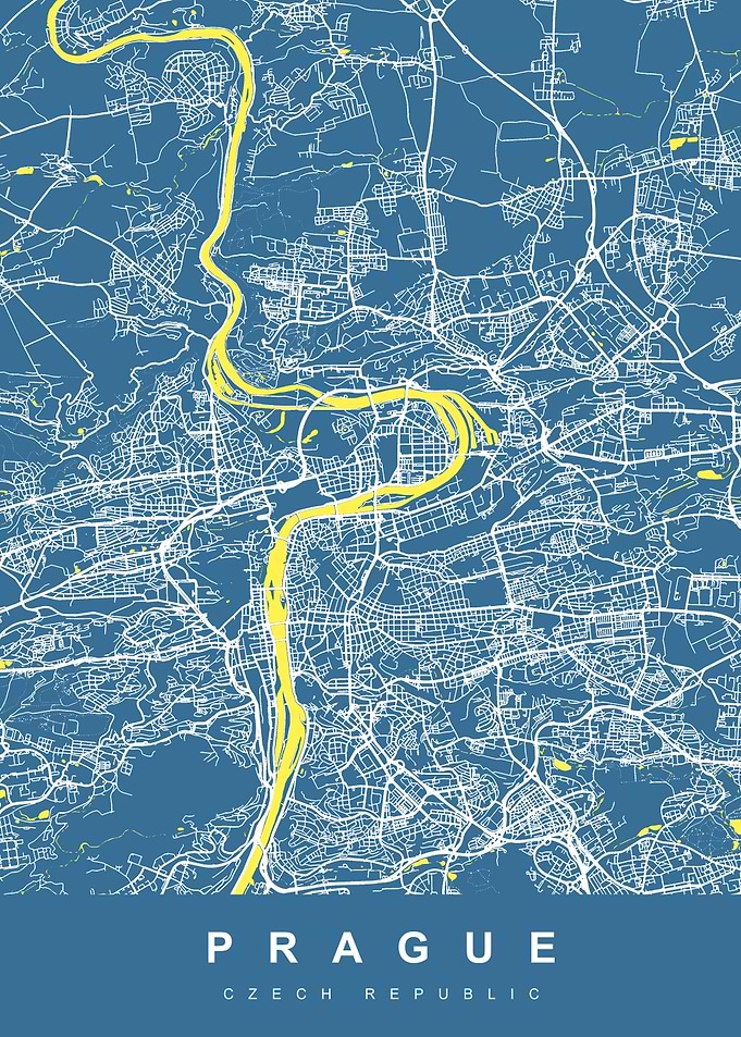 Map Prague Czech Republic