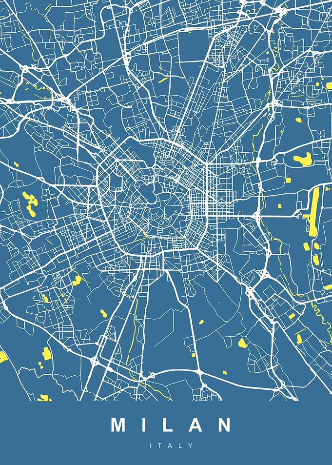 Map Milan Italy
