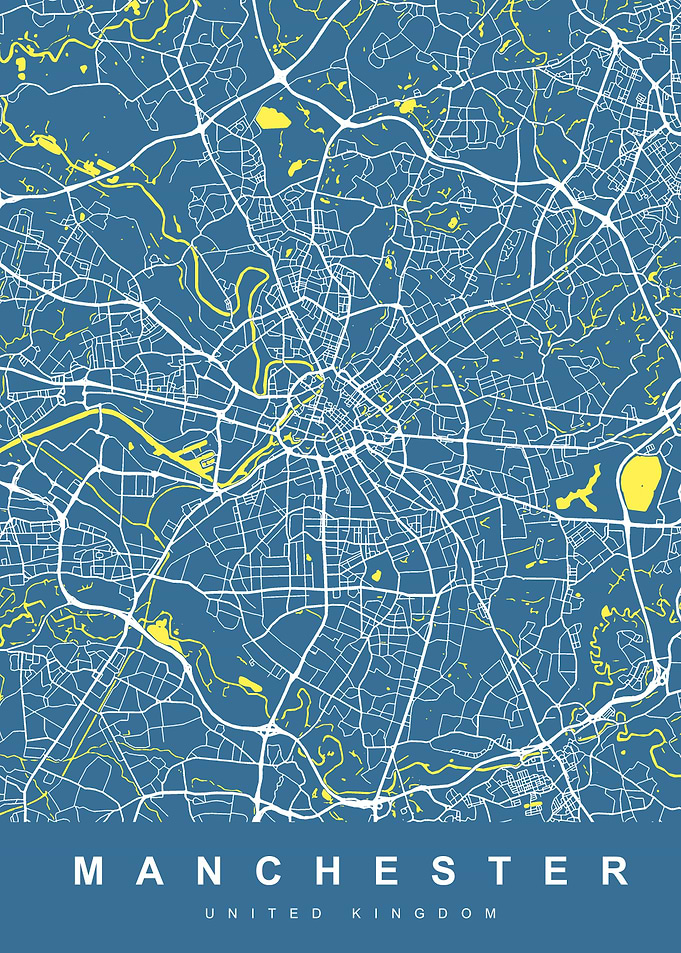 Map Manchester England