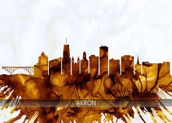 Akron Ohio Skyline