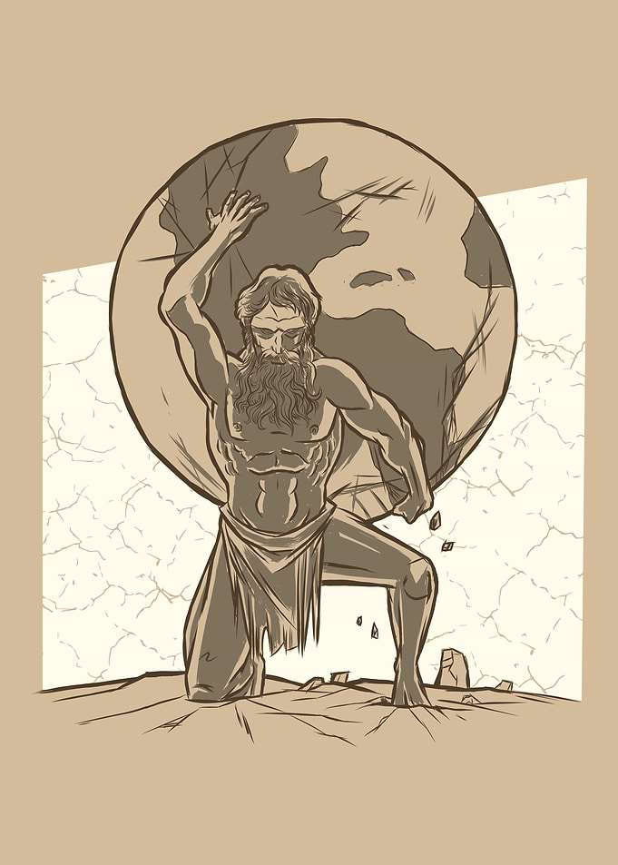 Atlas with globe
