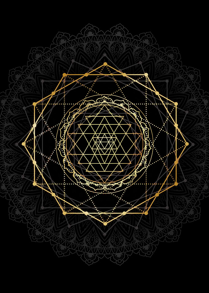 Golden sacred sri Yantra