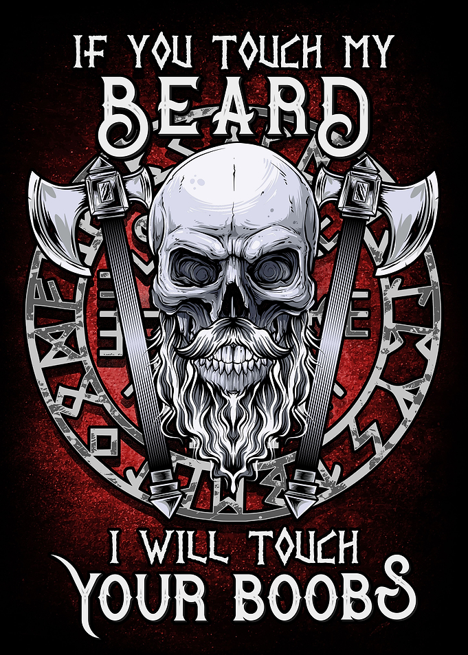 Viking Beard Skull Runes