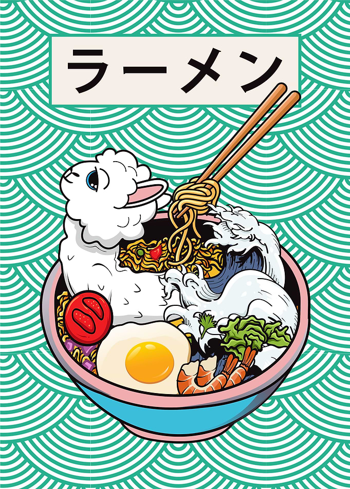 Llama Alpaca Ramen Soup