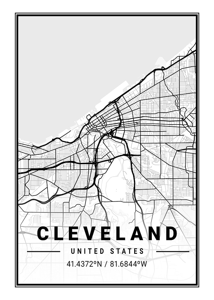 Cleveland Light City Map