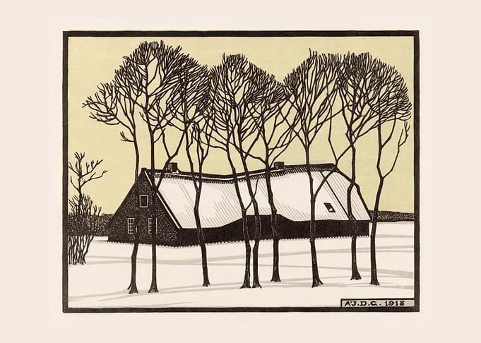 Farm in the snow