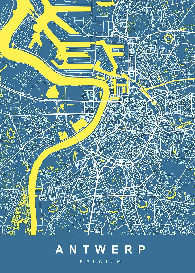 Map Antwerp Belgium