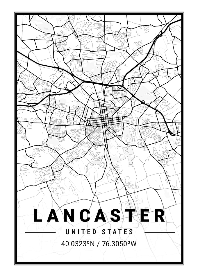 Lancaster Light City Map