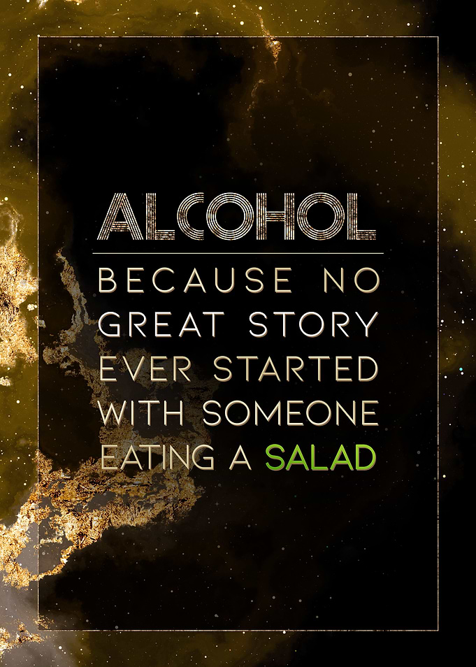 Alcohol Salad Gold Art