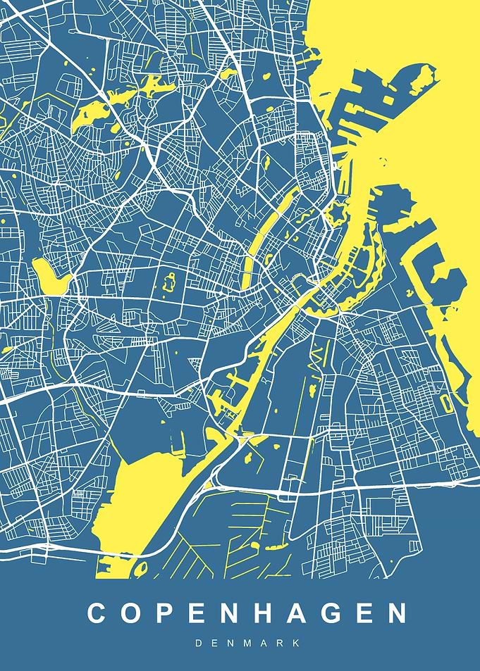 Map Copenhagen Denmark