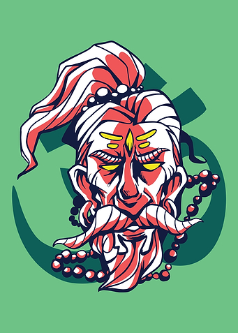 Bearded man Yoga Design