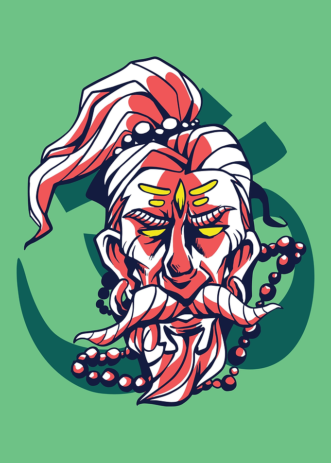 Bearded man Yoga Design