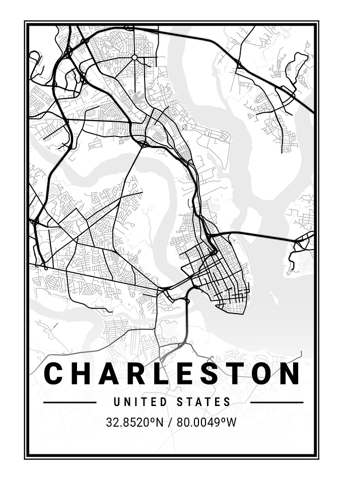 Charleston Light City Map