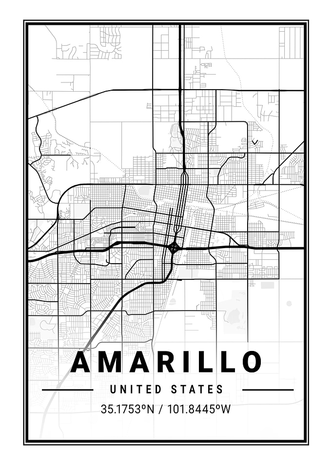 Amarillo Light City Map