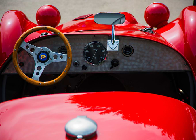 red english vintage car