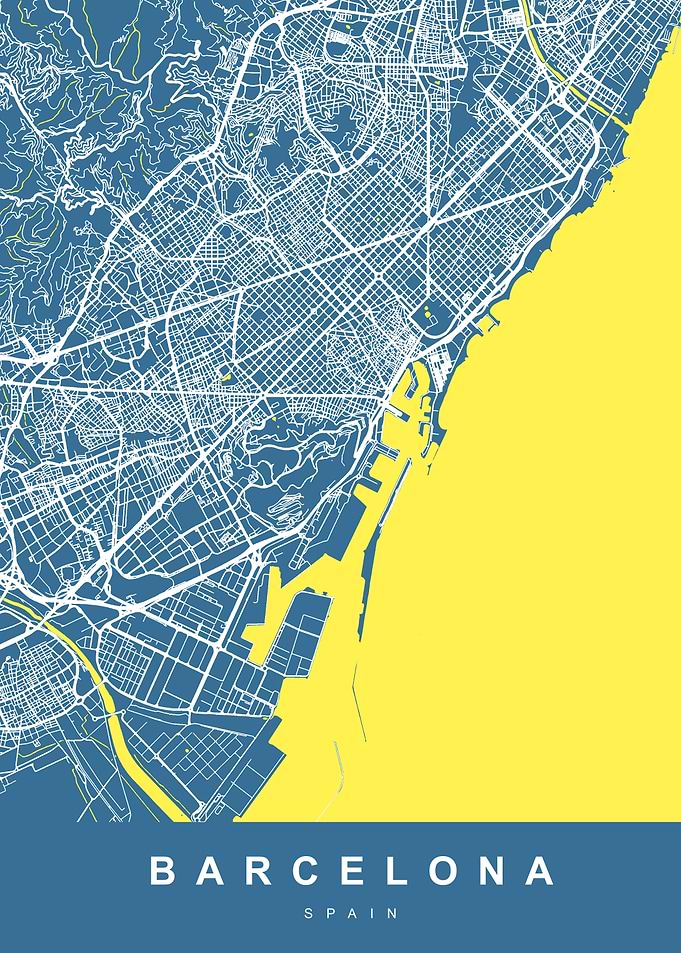 Map Barcelona Spain