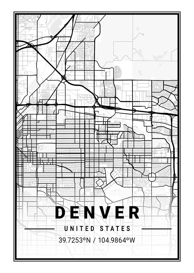 Denver Light City Map