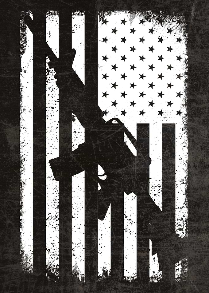 Grunge Flag Rifle Gun