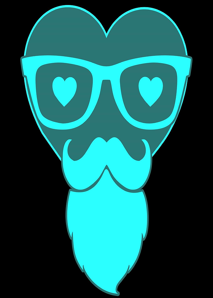Hipster Heart Love Love