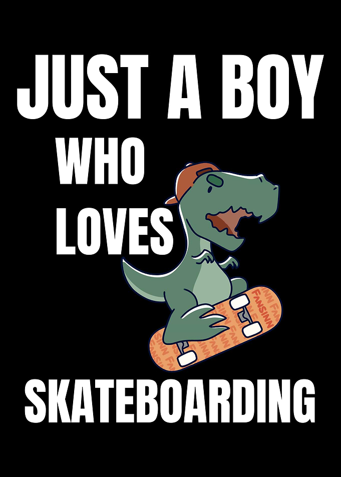 Dinosaur Skateboard boy