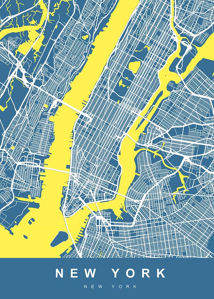 Map New York US