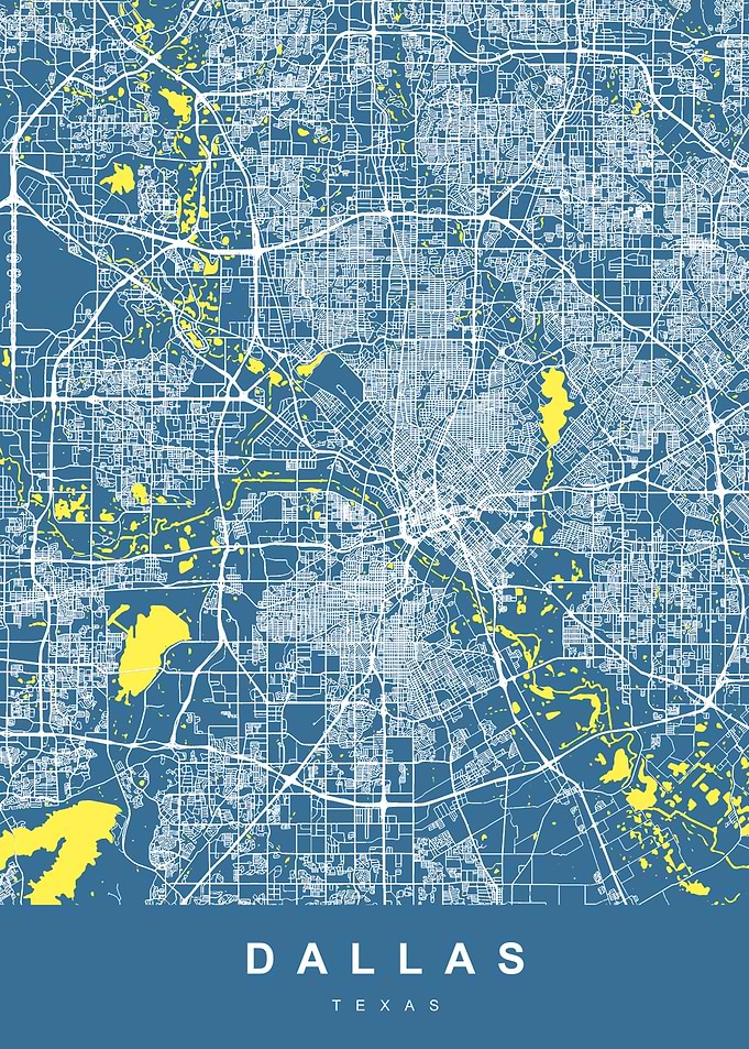 Map Dallas Texas US