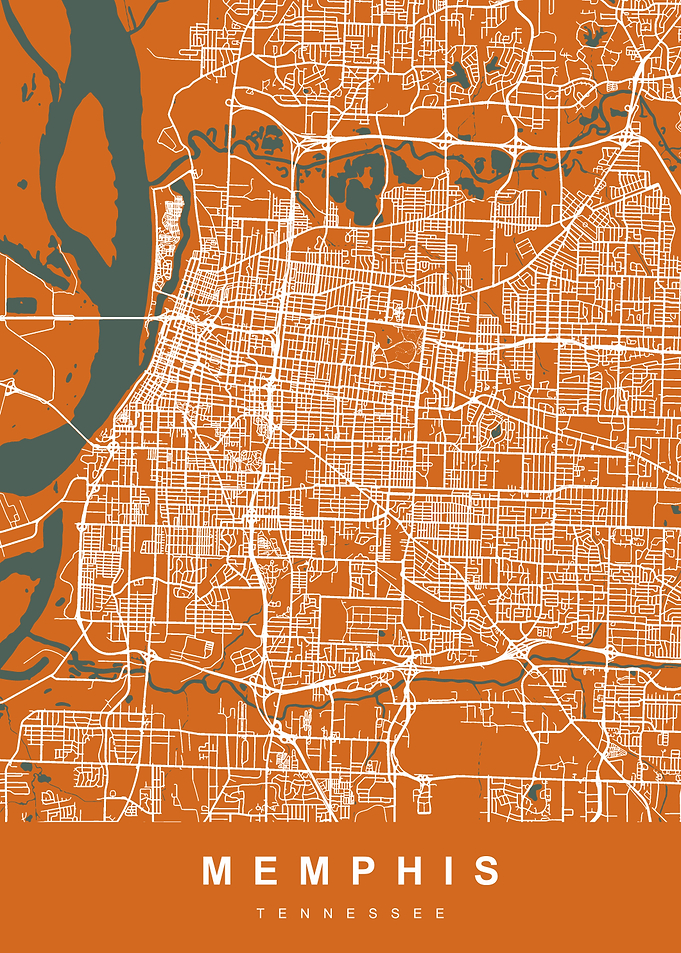 Map Memphis Tennessee US