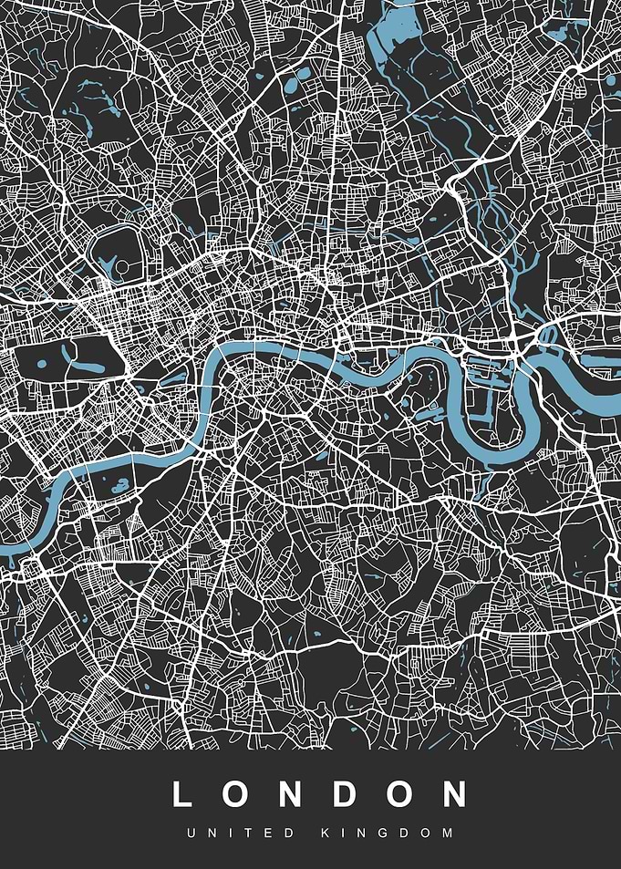 Map London England UK