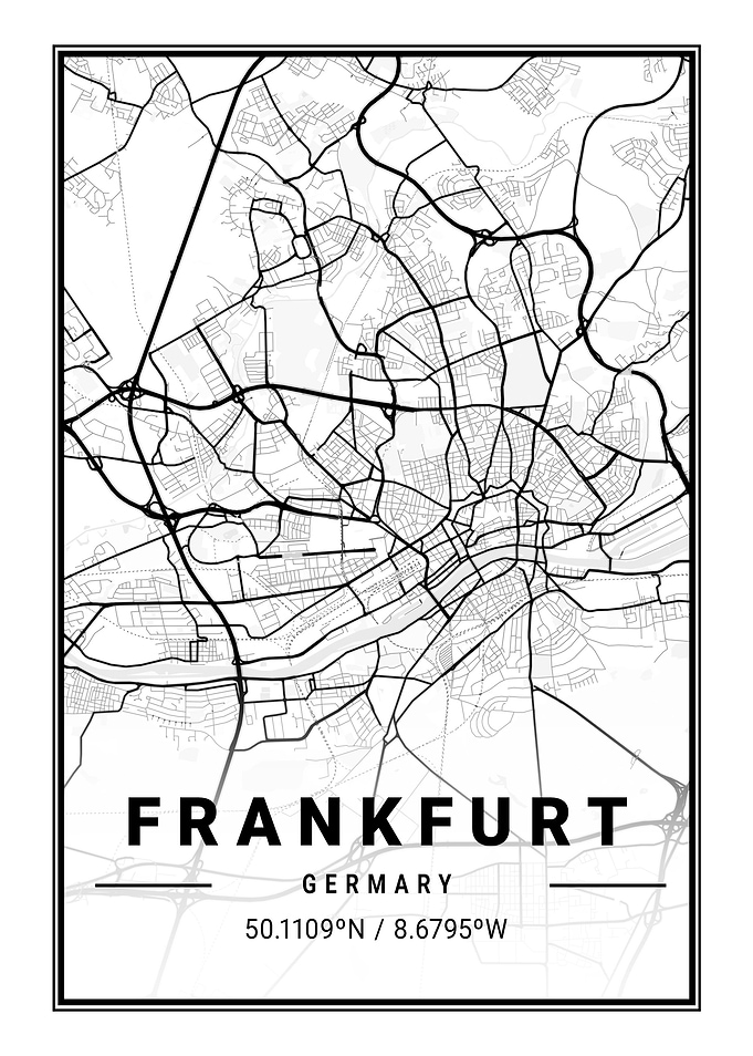 Frankfurt Light City Map