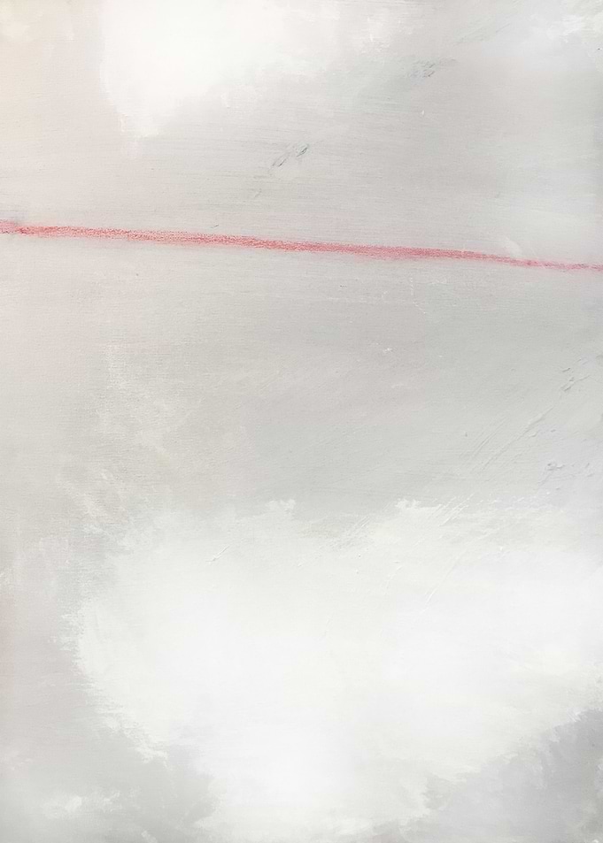 Grey Red Abstract Art