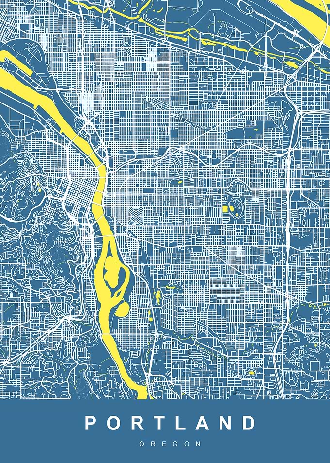 Map Portland Oregon US