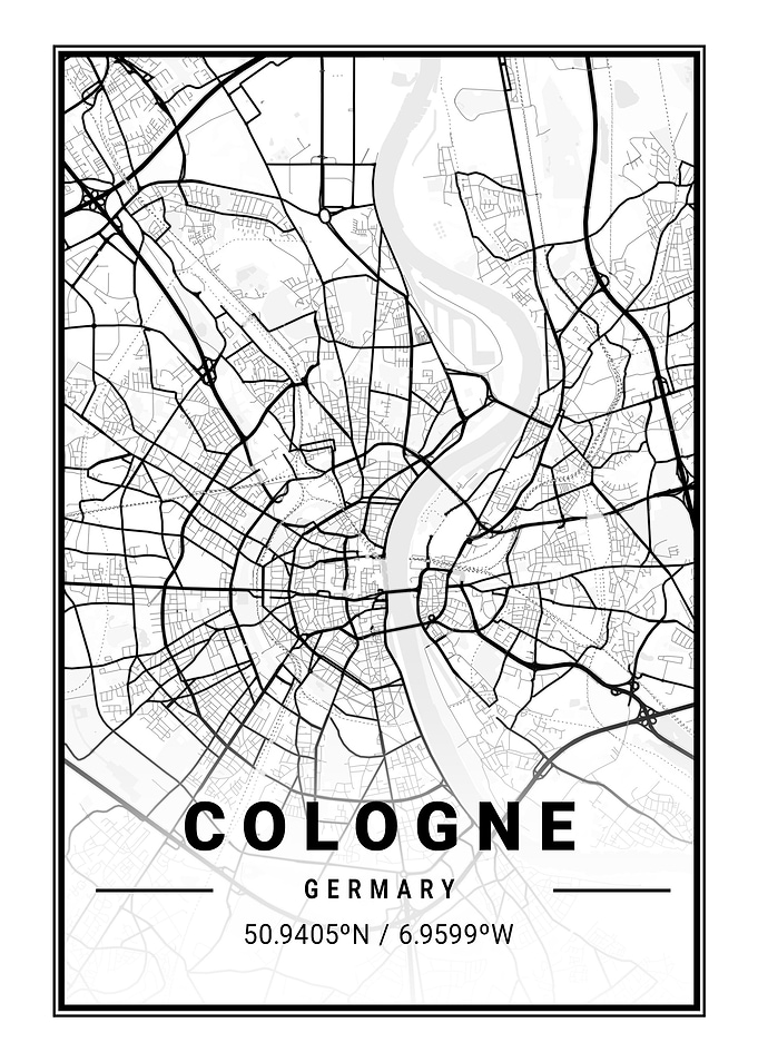Cologne Light City Map