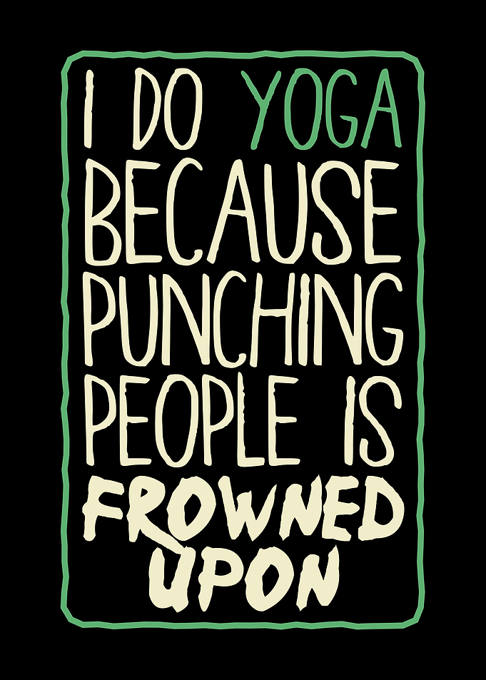 Do Yoga Punching frowned