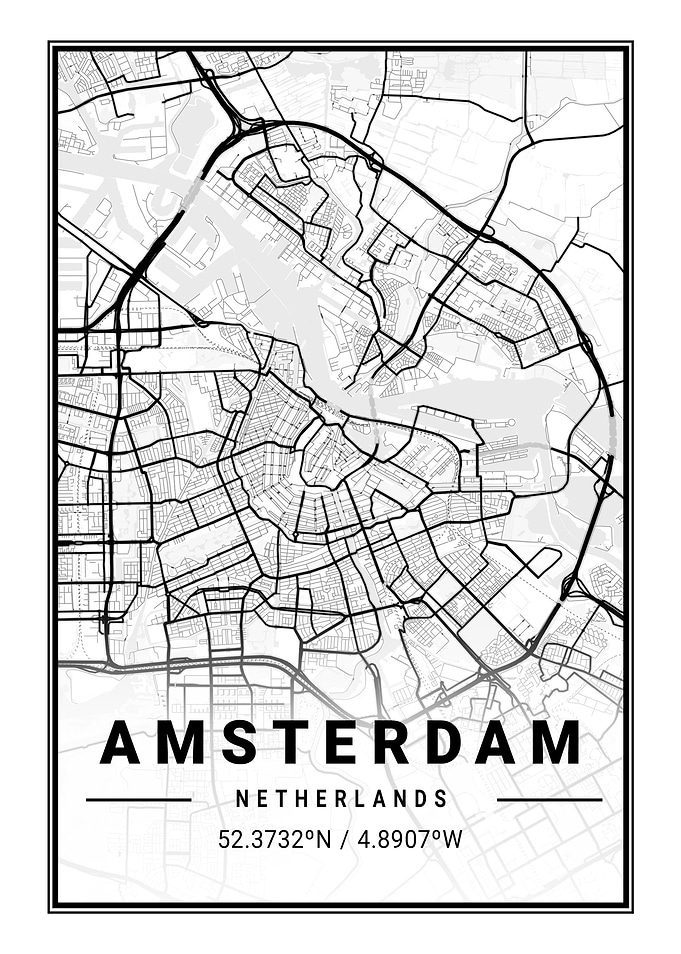 Amsterdam Light City Map