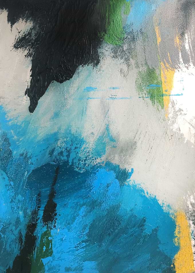 Blue Gray Abstract Art