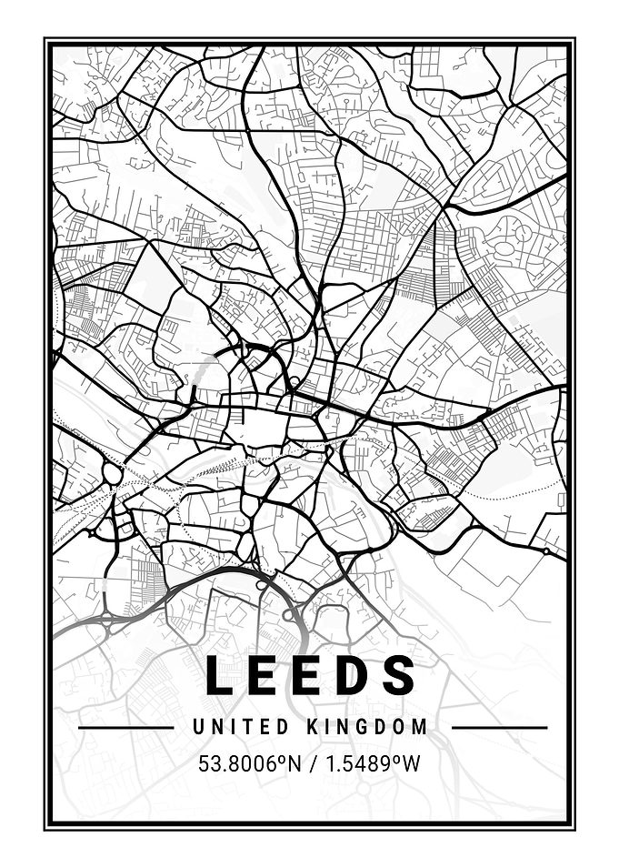 Leeds Light City Map