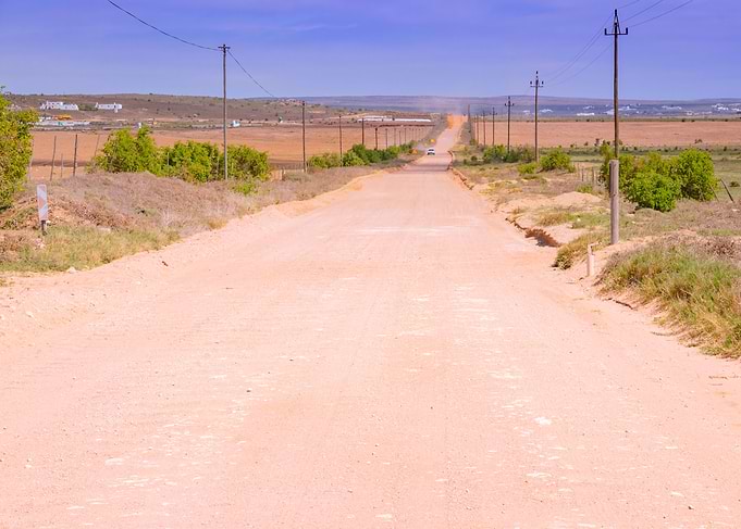 Arid White sand dirt road