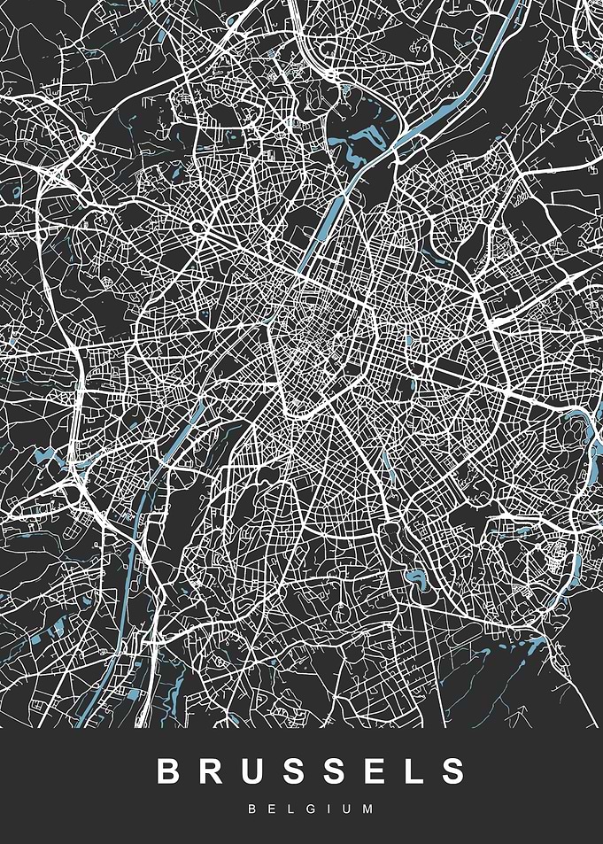 Map Brussels Belgium