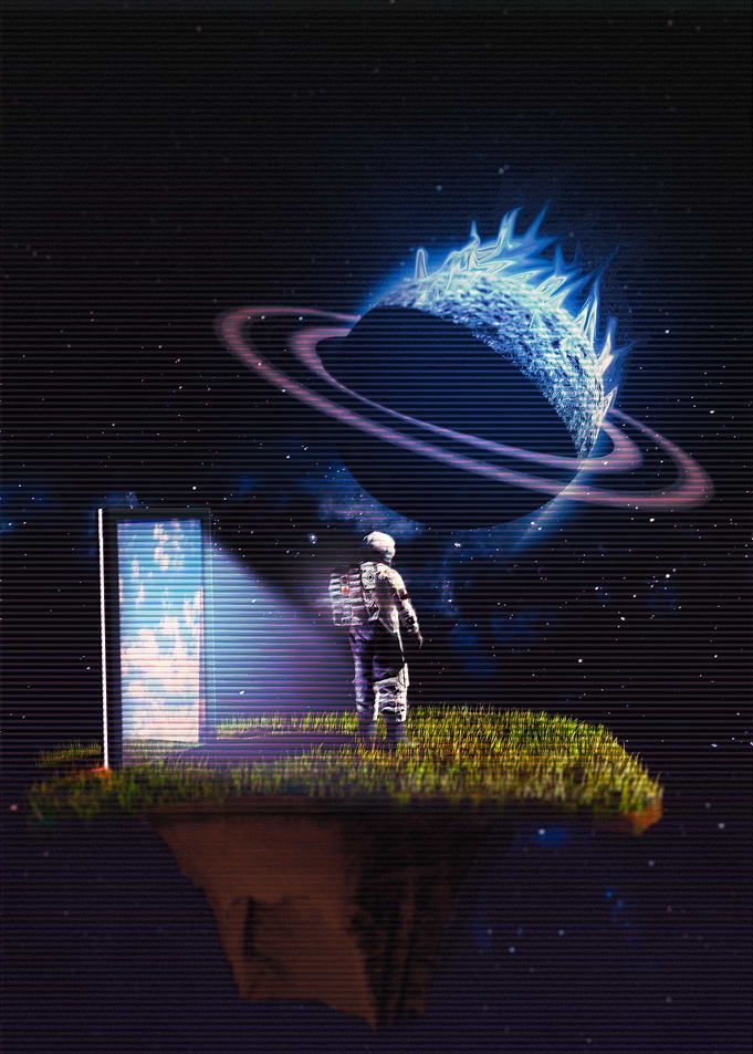 Astronaut On Space Island