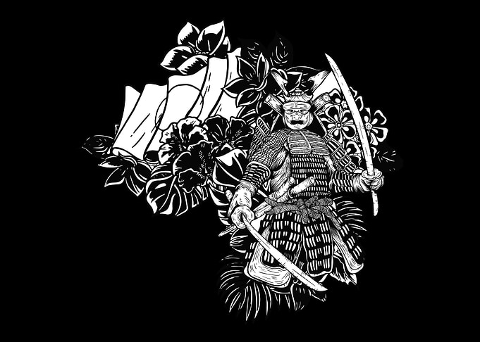 Samurai Japan black white