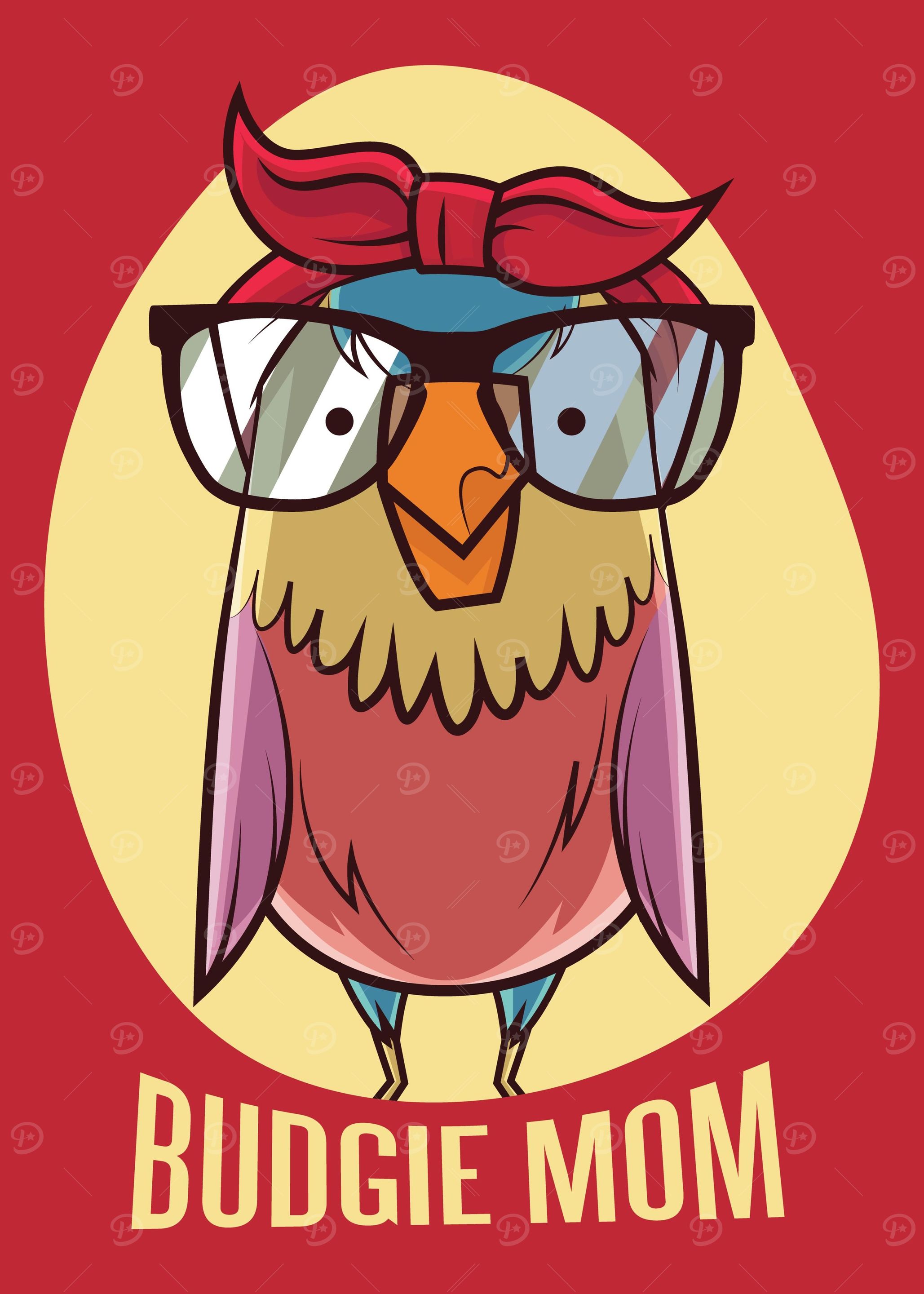 Budgie mother Illustratio