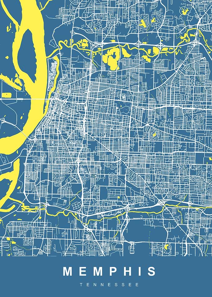 Map Memphis Tennessee US