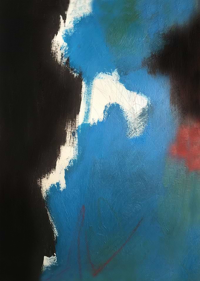 Blue Black Abstract Art