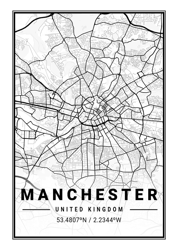 Manchester Light City Map